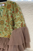 خرید کت زنانه مجلسی سبز رنگ با طراحی خاص و استایل عروسکی | stylish jacket