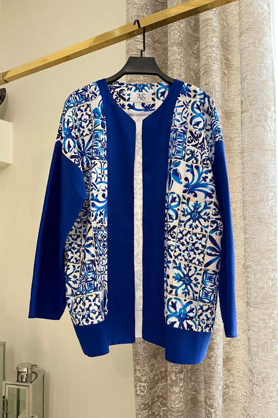 کت یقه گرد زنانه کرپ طرحدار مناسب استایل روزمره | stylish jacket