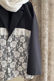 خرید کت زنانه فاستونی و دانتل نواردوزی شده یقه انگلیسی | classy blazer