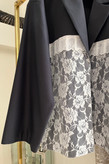 خرید کت زنانه یقه انگلیسی فاستونی و دانتل رنگ نوک مدادی | stylish jacket